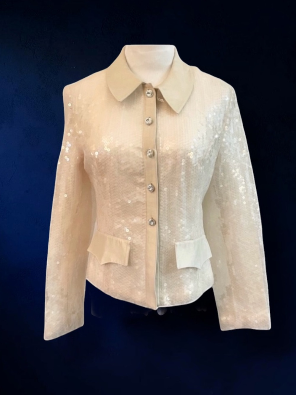 GEMMA KAHNG VTG SEQUIN EVENING JACKET SIZE MEDIUM